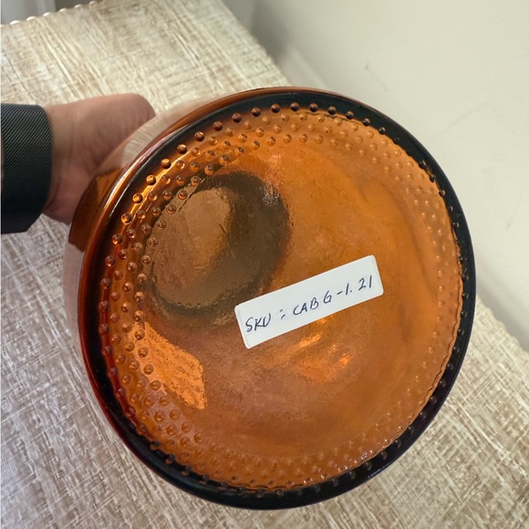 Vidrios San Miguel Orange Vase, Handmade In Spain from 100% Recycled Glass, 8” - Picture 5 of 8